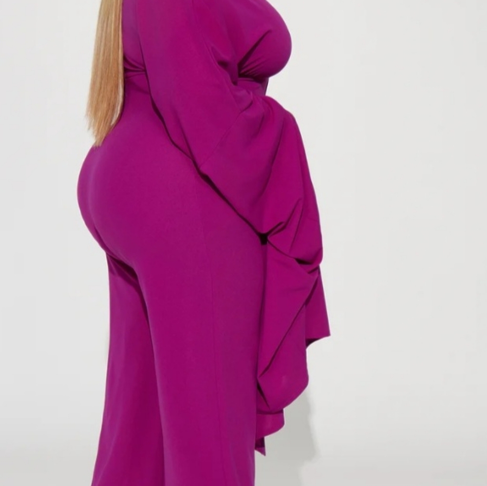❣️🩷Fashion Nova - Take Me There - Purple - Jumpsuit-New Arrival Size 1X💘❤️‍🩹 - Picture 6 of 6